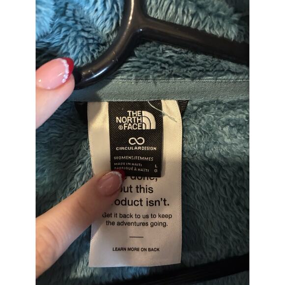 The North Face Womens Osito Full Zip Fleece Jacket Long Sleeve Size L Teal - Picture 3 of 9